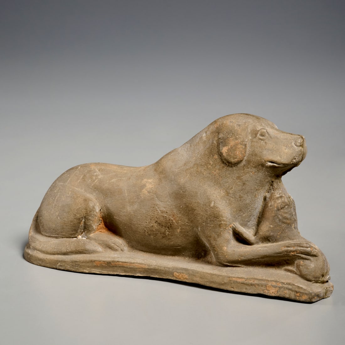 Northern Wei style pottery hound and pup (1 of 5)