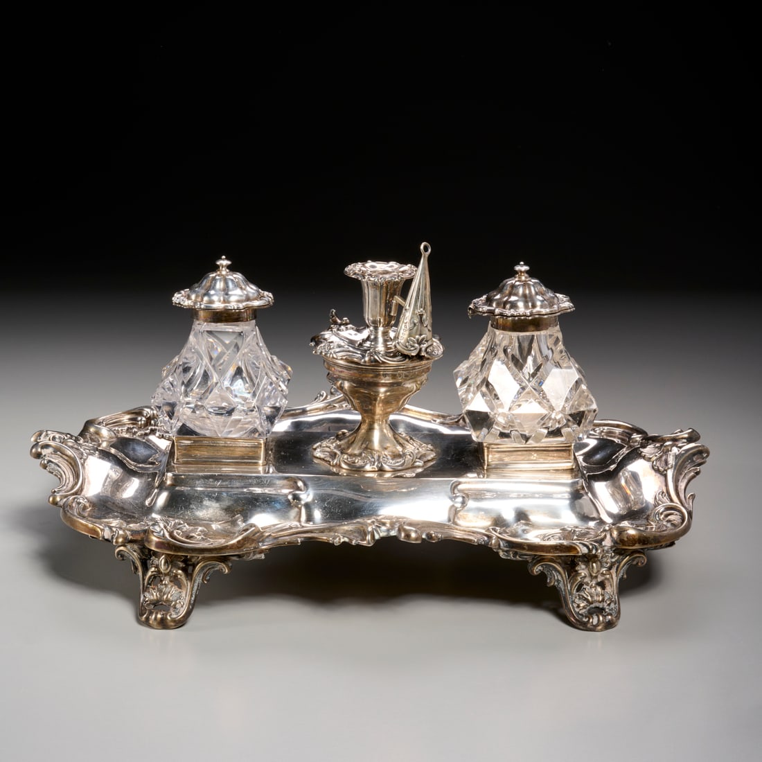 Victorian sterling silver inkstand (1 of 11)