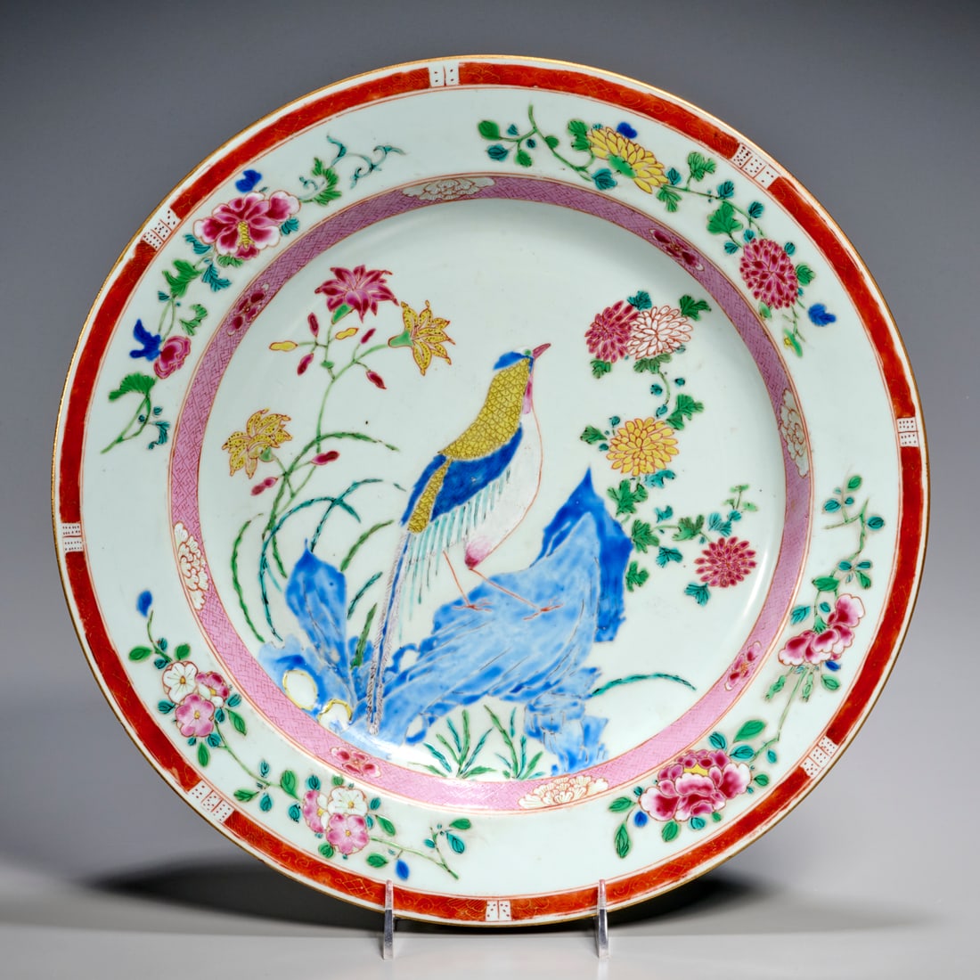 Chinese Export porcelain charger, mid 18th c. (1 of 6)