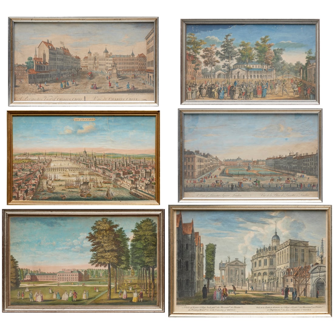 (6) Hand-colored engravings, 18th c. (1 of 9)