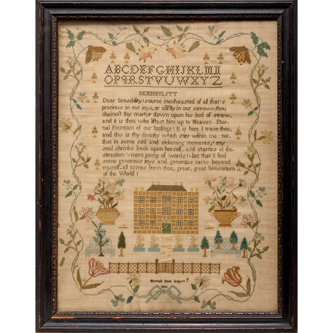 American School, girlhood needlework sampler (1 of 6)