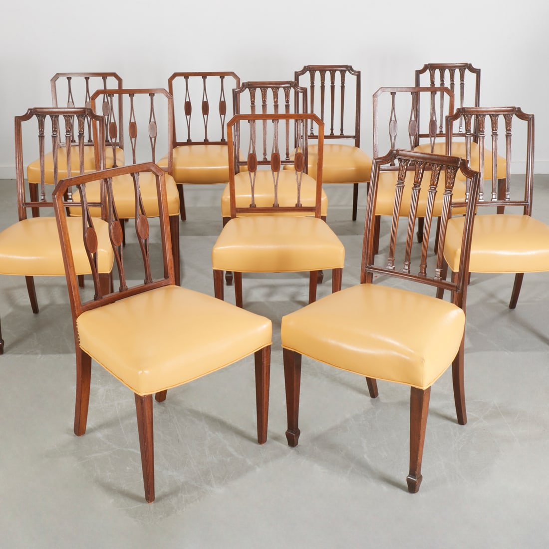 Assembled set (12) Edwardian dining chairs (1 of 8)