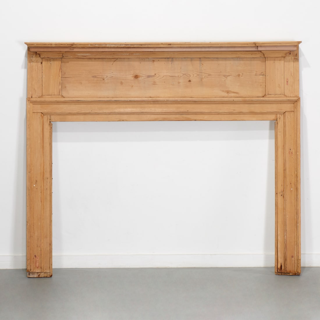 Antique English waxed pine fireplace surround (1 of 9)