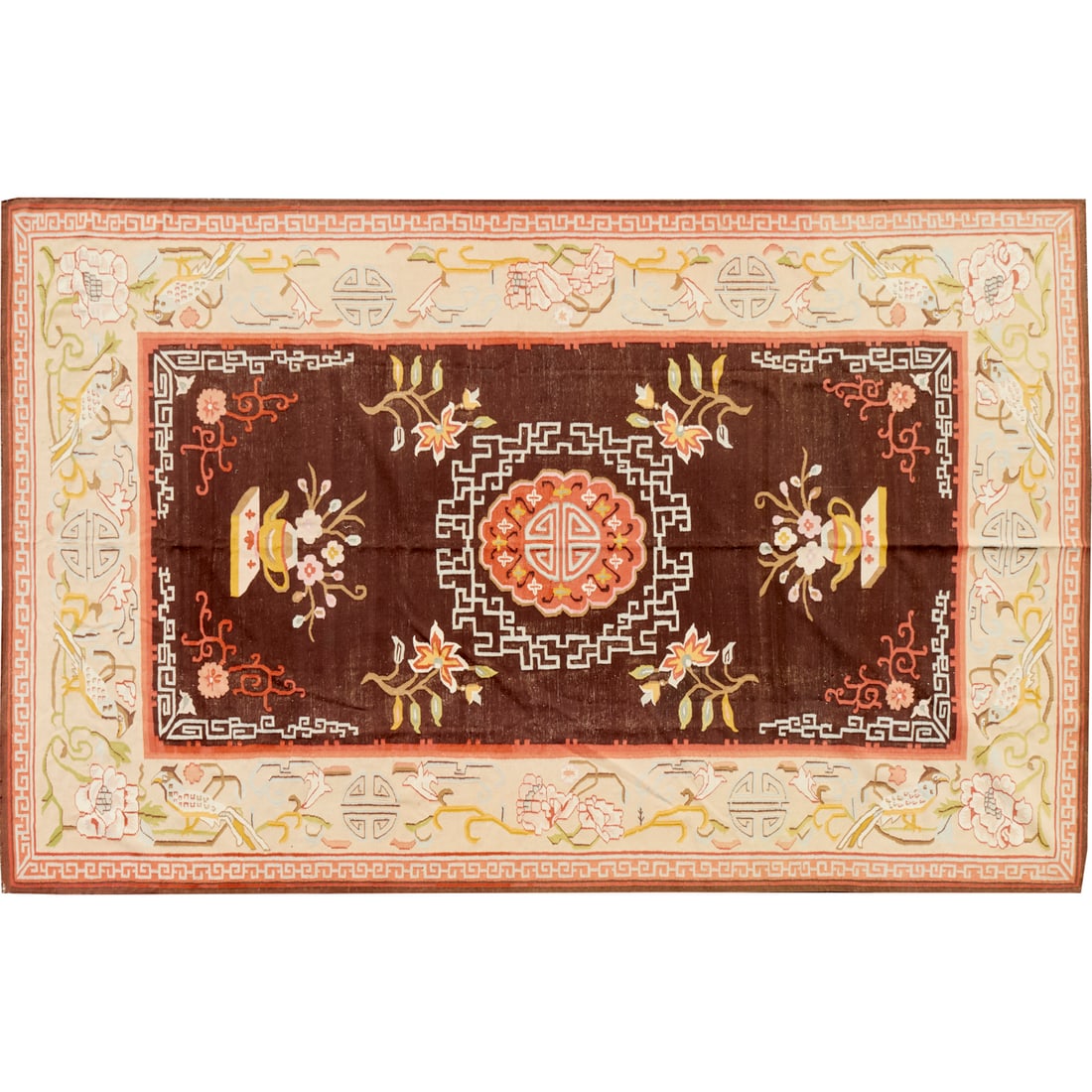 Room-size Chinoiserie flat-weave carpet (1 of 9)