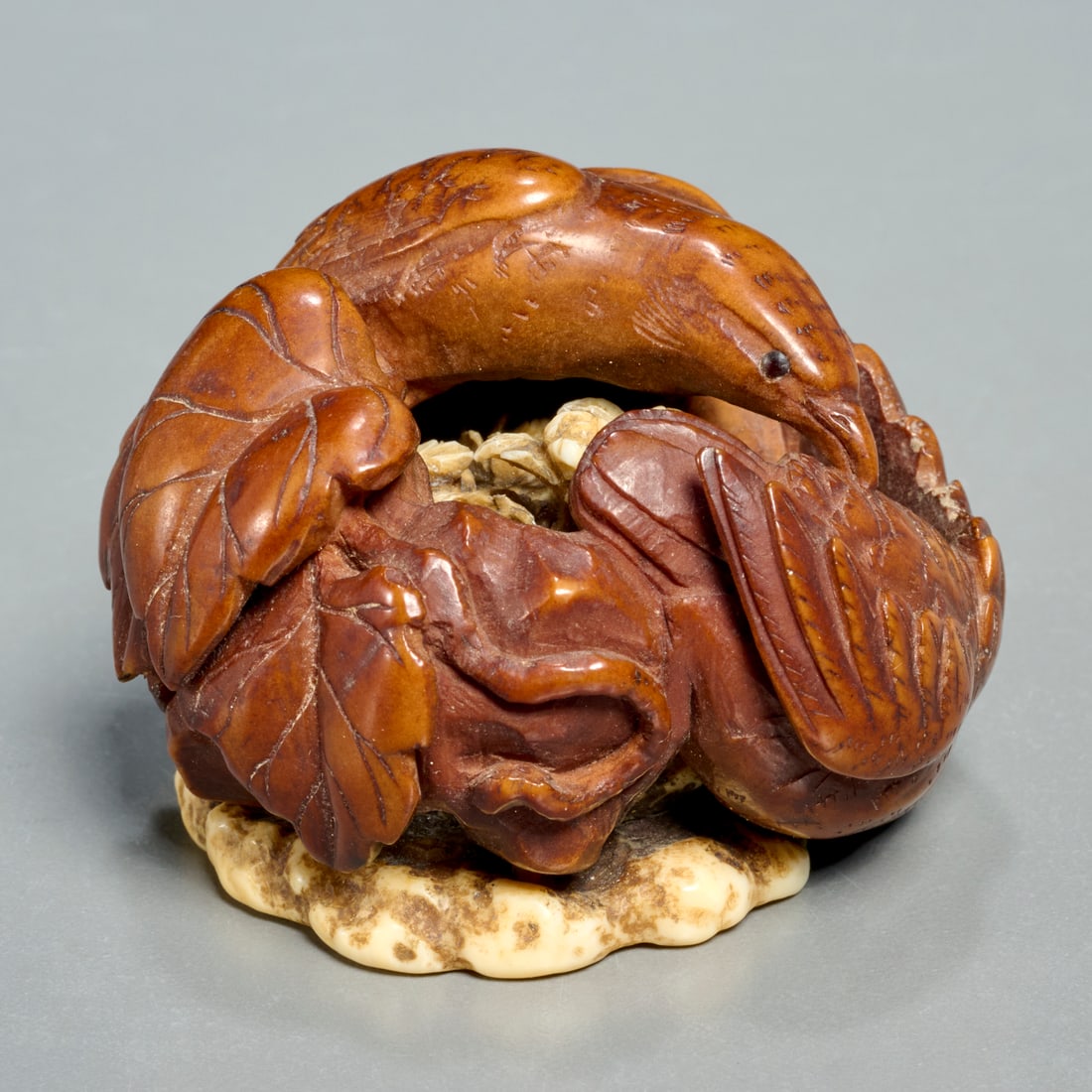 Antique Japanese karakuri-netsuke, signed (1 of 8)