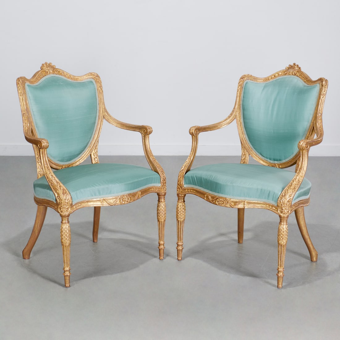 Ince & Mayhew (attrib), pair George III armchairs (1 of 9)