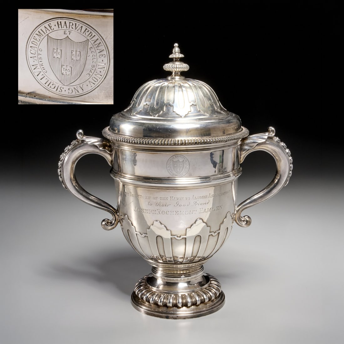 Harvard Alumni Britannia silver cup and cover (1 of 10)