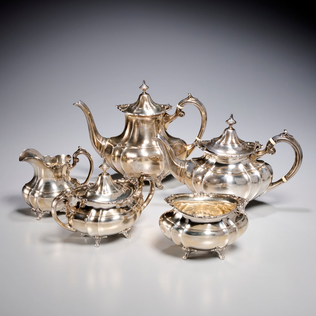 Reed & Barton, (5) piece sterling tea/coffee set (1 of 10)