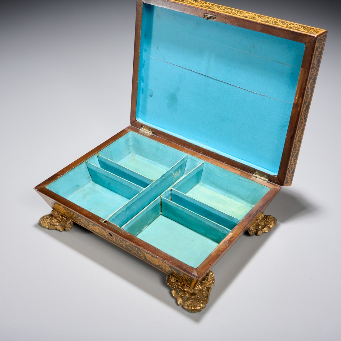 English Regency penwork work box - 3