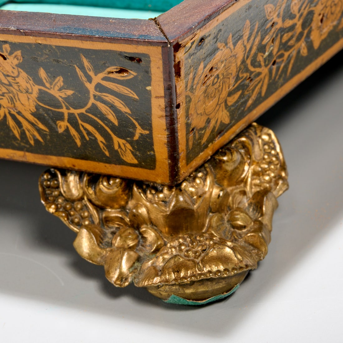 English Regency penwork work box - 4