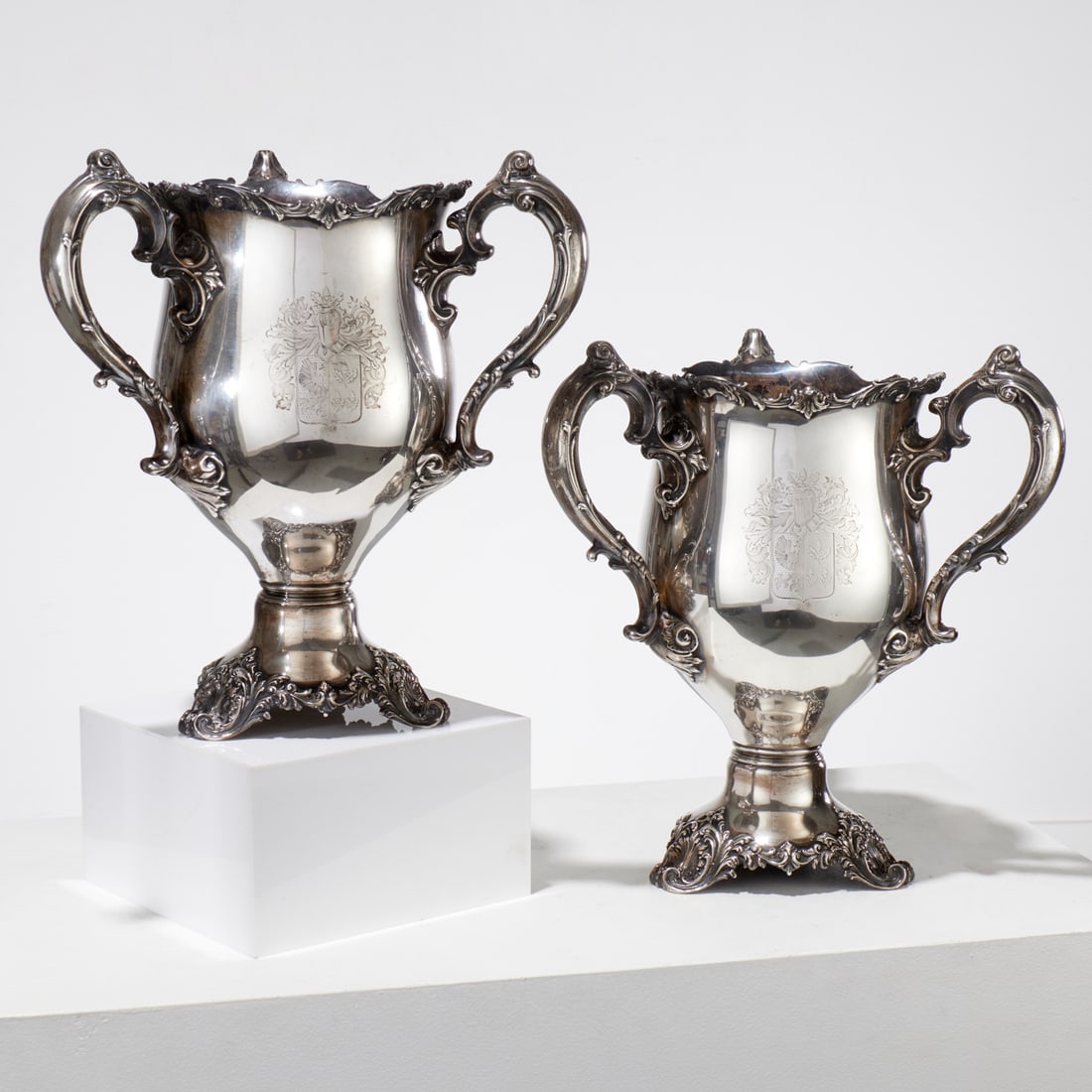 Howard & Co., pair sterling silver loving cups (1 of 8)
