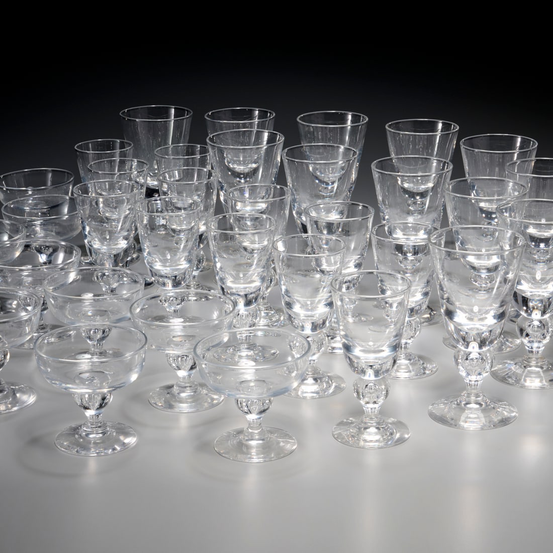 Steuben crystal "Baluster" stemware service (1 of 9)