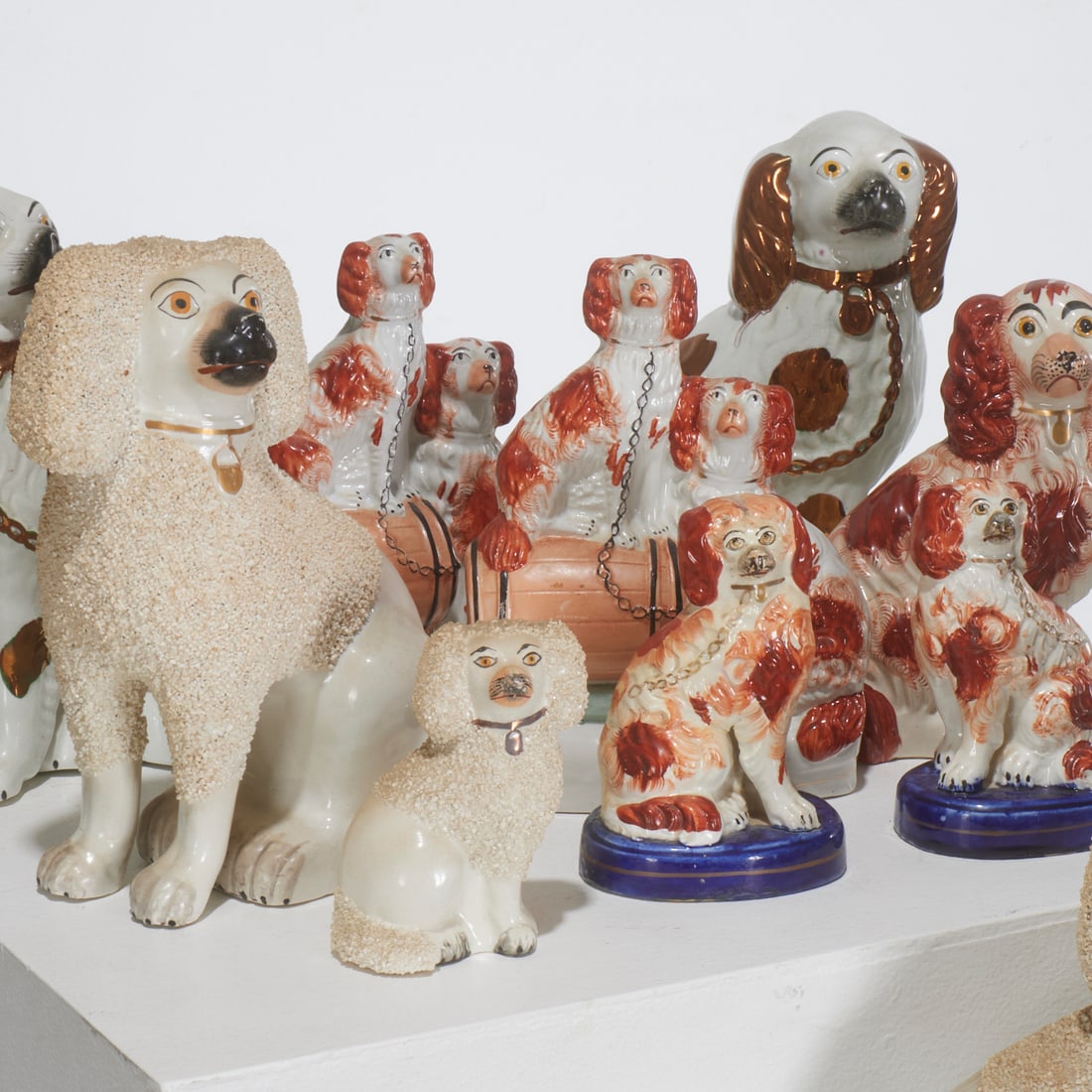 Antique Staffordshire spaniel collection (1 of 7)