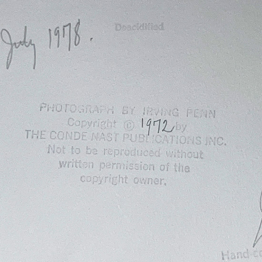 Irving Penn, palladium-platinum print, signed - 9