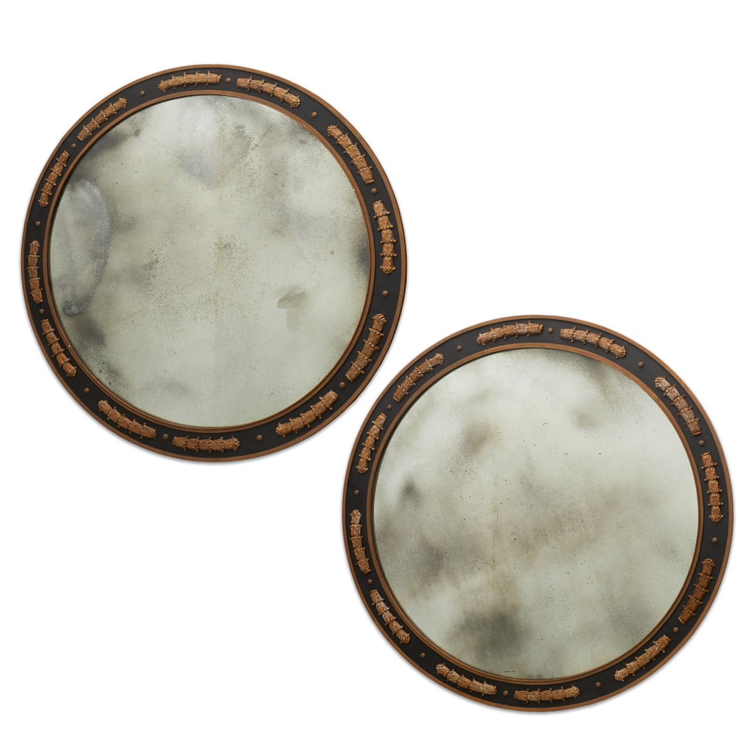 Monumental pair Empire style tole wall mirrors (1 of 8)