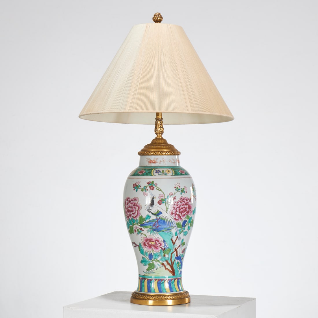 Samson bronze mounted porcelain vase lamp (1 of 8)