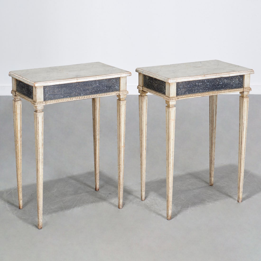 Pair Gustavian painted faux porphyry tables (1 of 7)