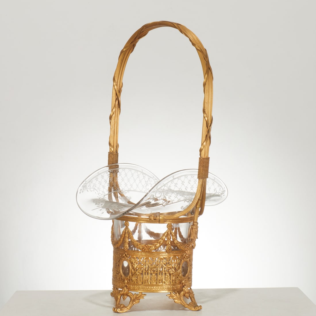 Baccarat (attrib), ormolu and crystal basket (1 of 8)