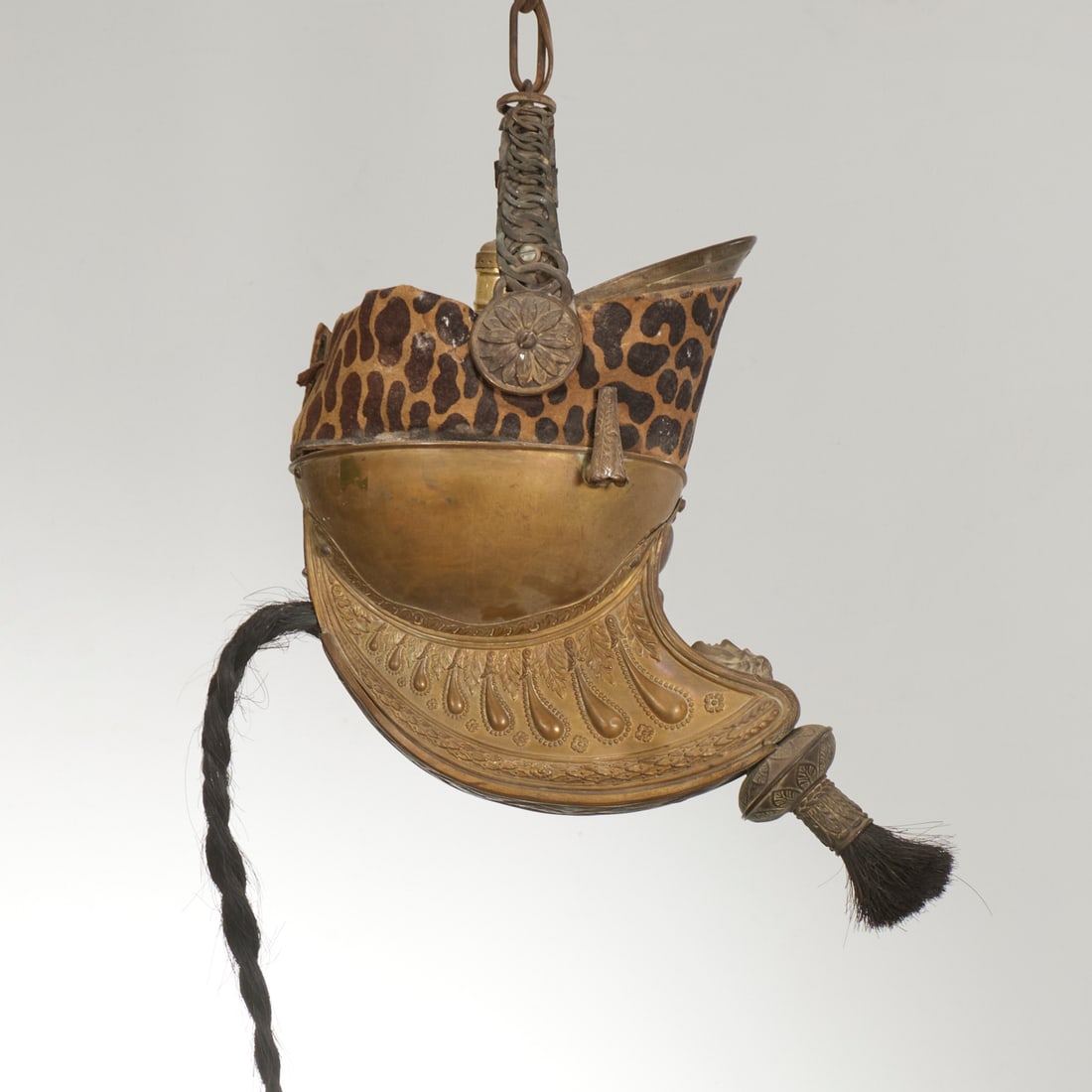 French Dragoons officer helmet light fixture (1 of 7)