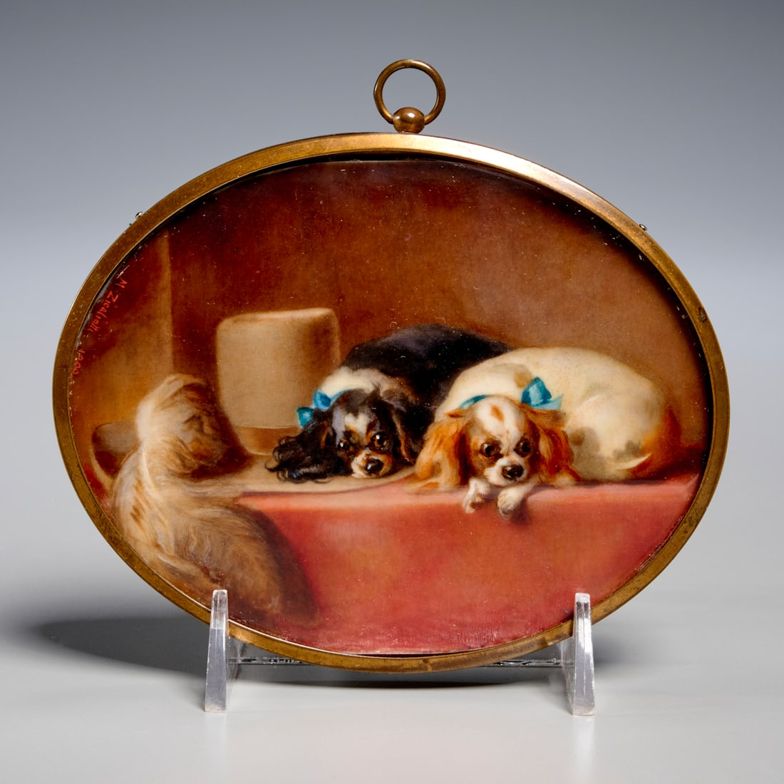 Marie Zicaliotti, miniature dog portrait, 1900 (1 of 6)