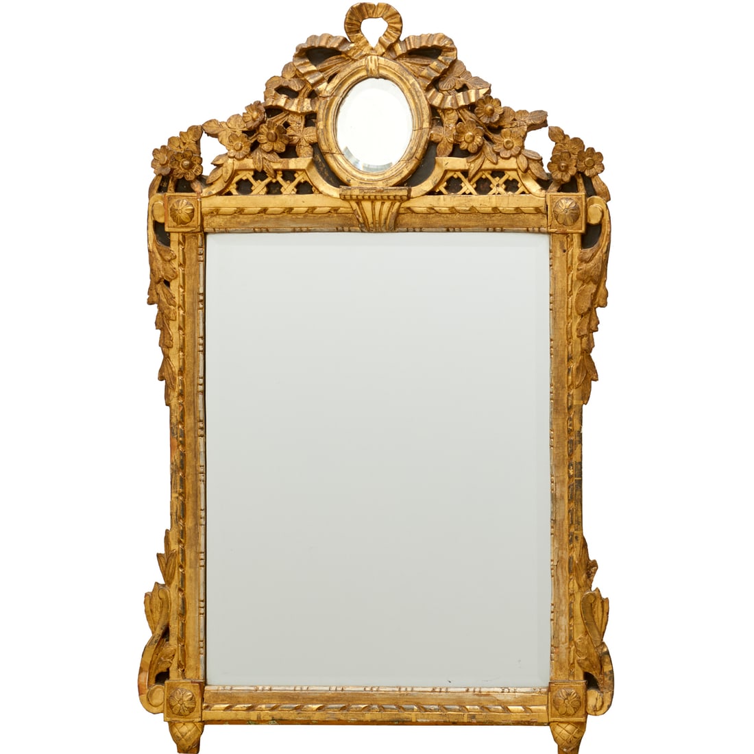 Louis XVI period giltwood mirror (1 of 6)