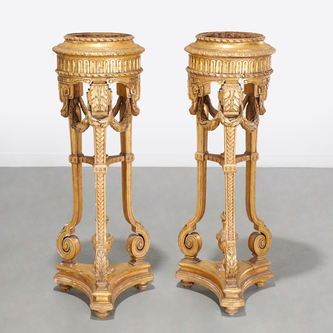 Pair antique Regence style giltwood jardinieres (1 of 8)