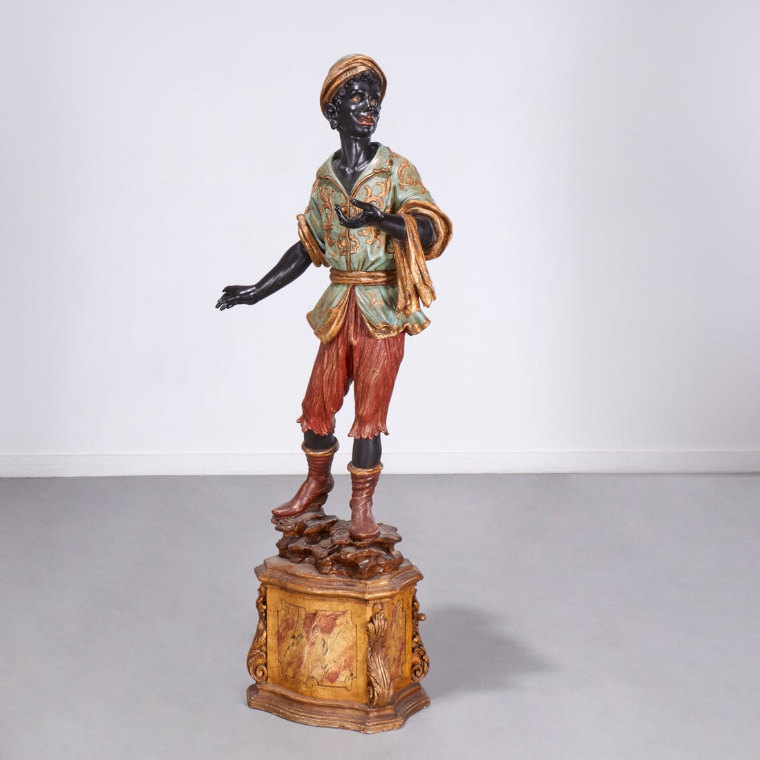 Large Venetian carved polychrome figure (1 of 9)