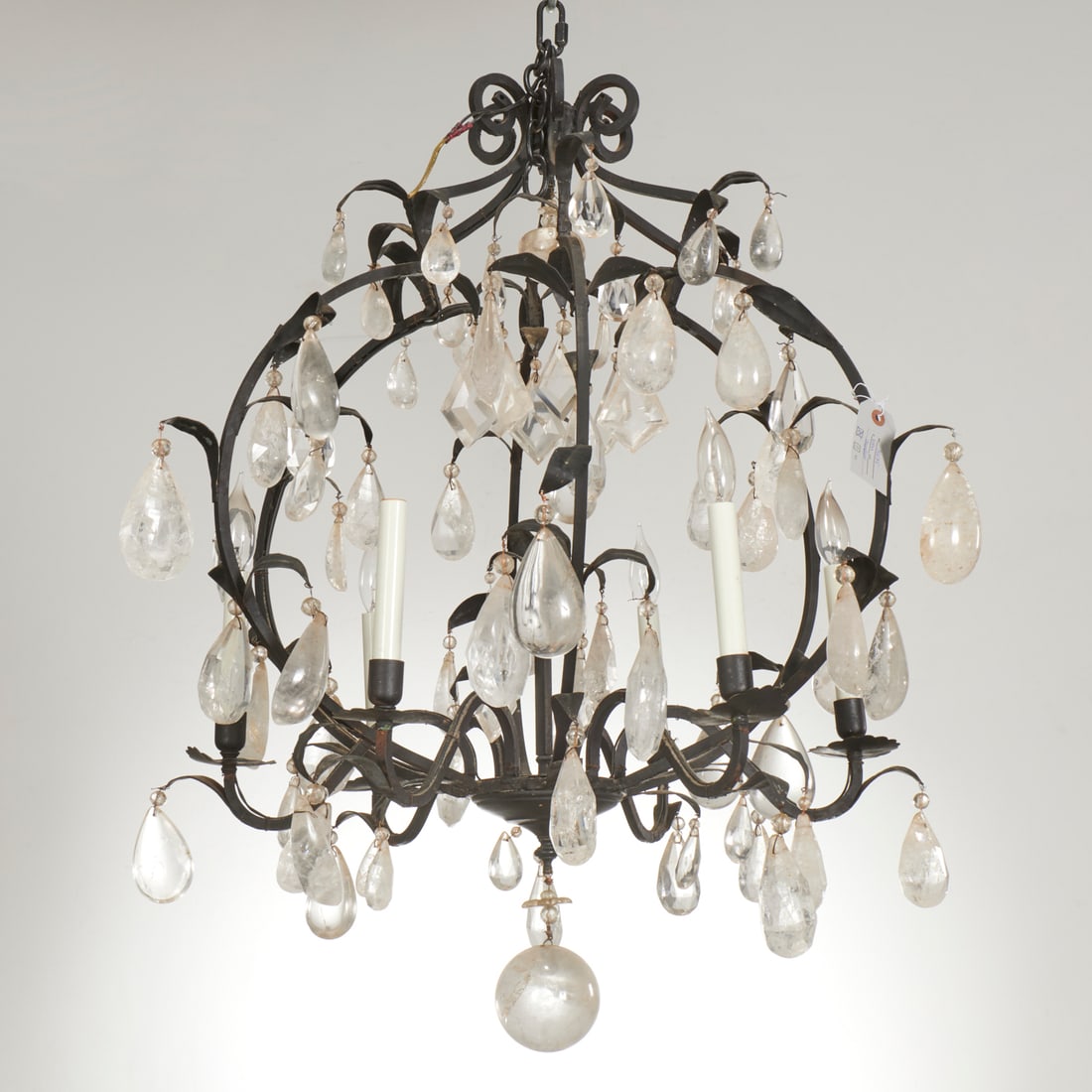 Italian wrought iron and rock crystal chandelier (1 of 7)