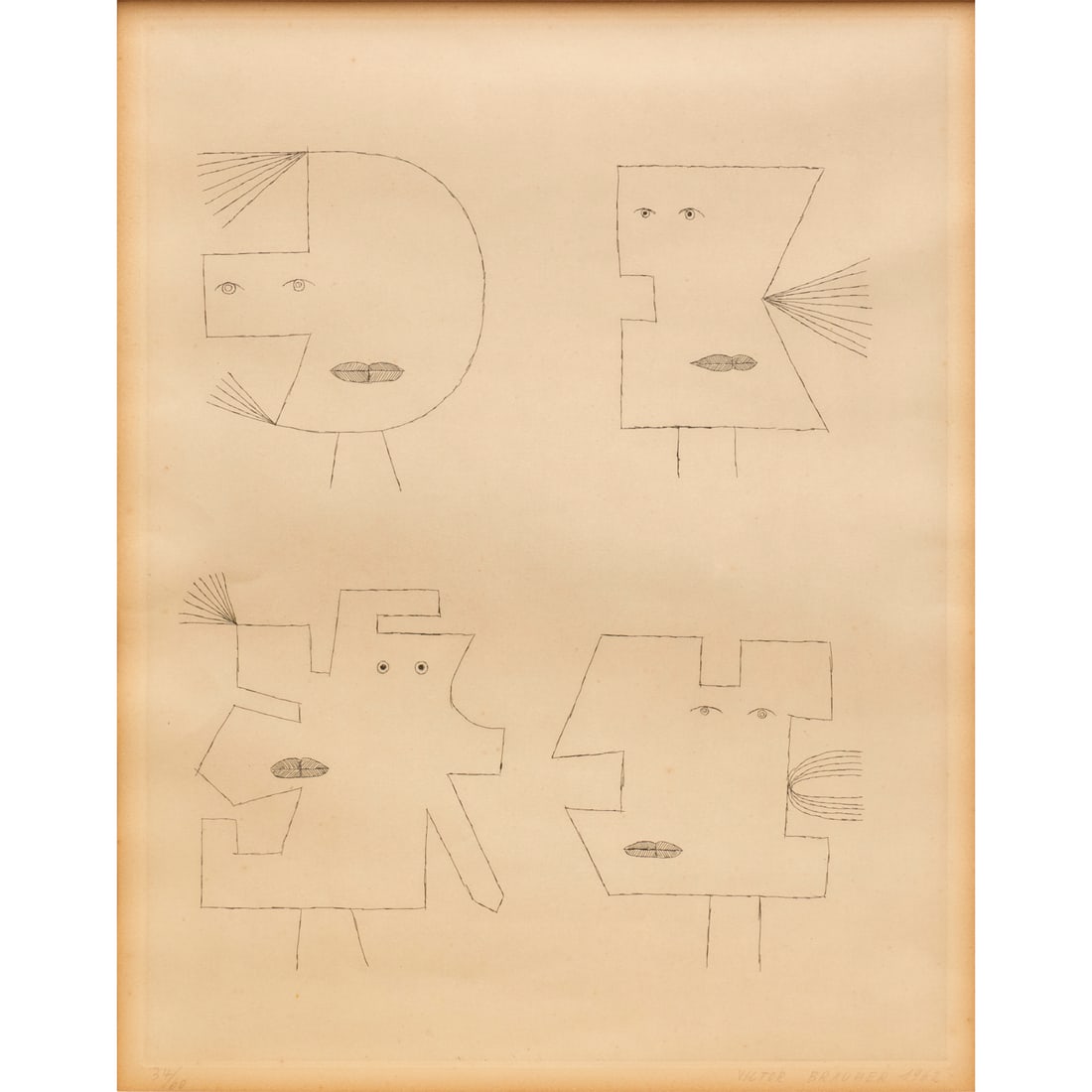 Victor Brauner, etching on paper - 2
