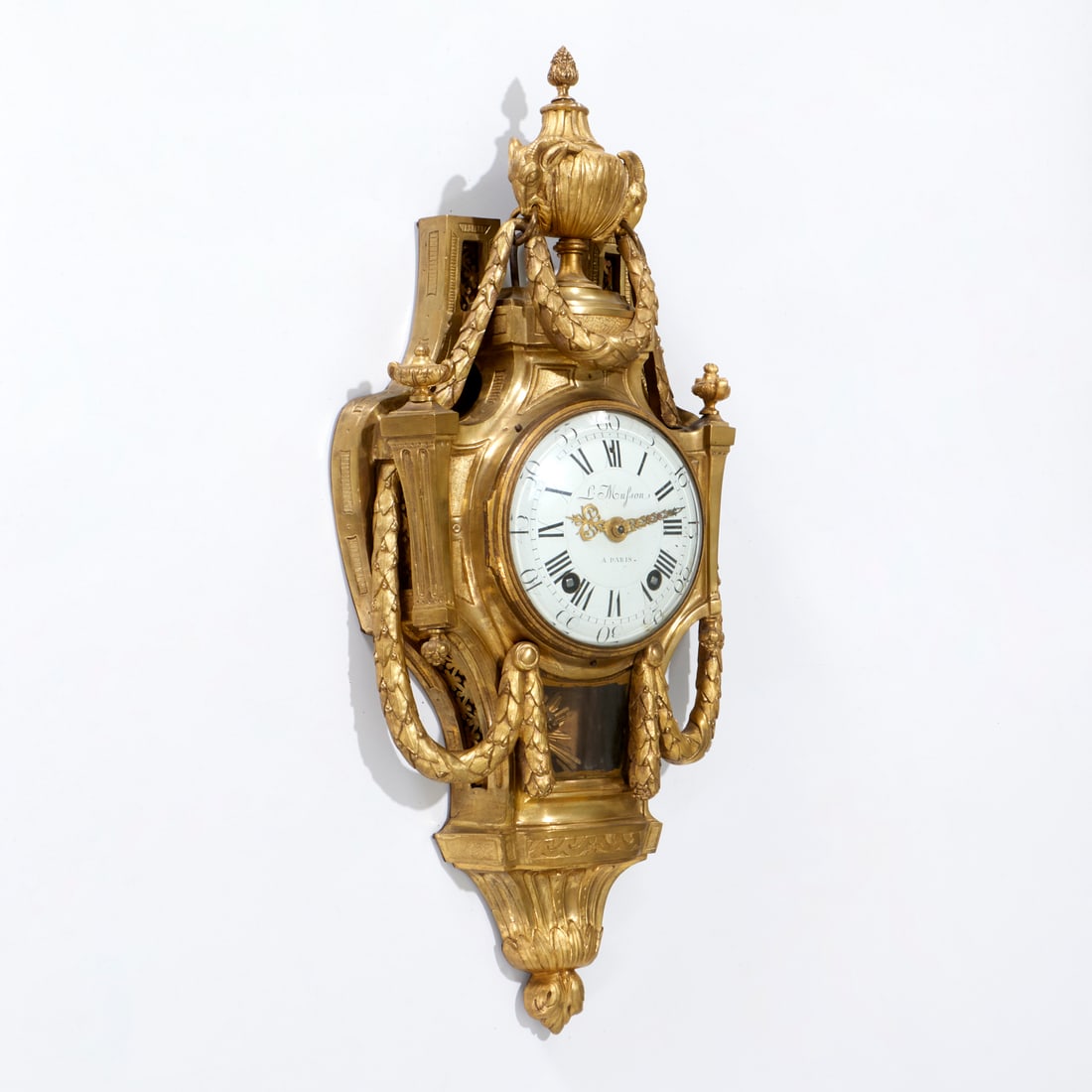 Louis Musson, French gilt bronze cartel clock (1 of 7)