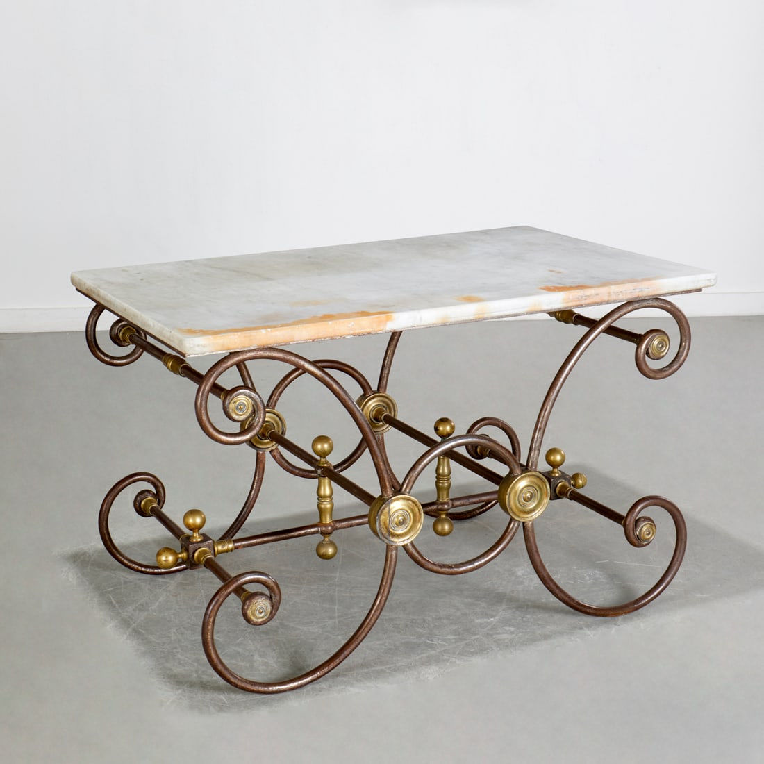 J. Mareschal, French marble top baker's table (1 of 6)