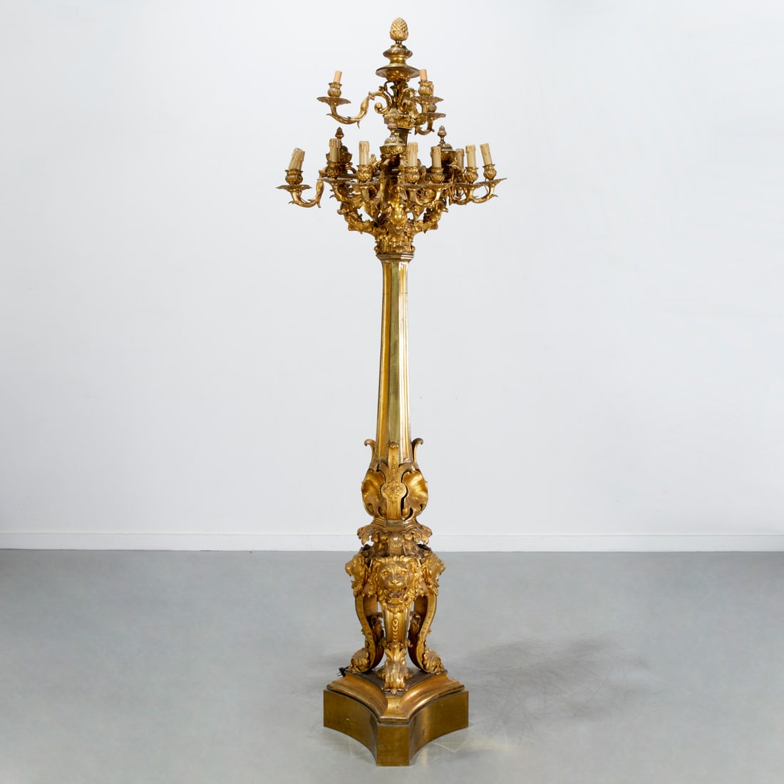 Monumental Louis Philippe gilt bronze candelabrum (1 of 10)