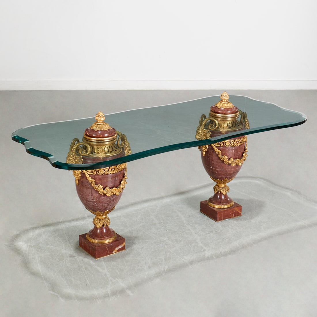 Louis XVI style bronze, marble urn coffee table (1 of 8)