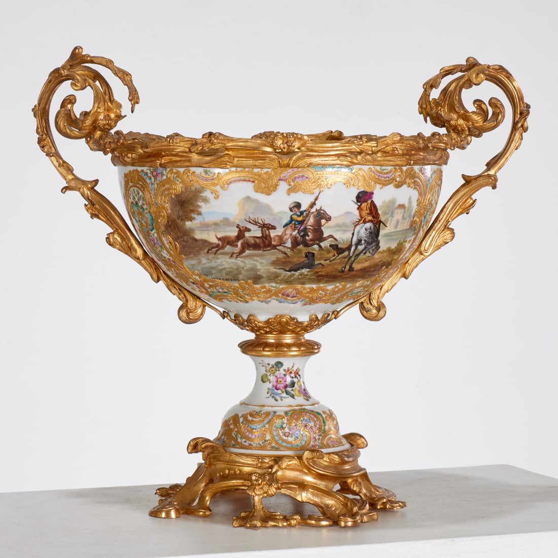 Continental porcelain bronze mounted center bowl (1 of 9)