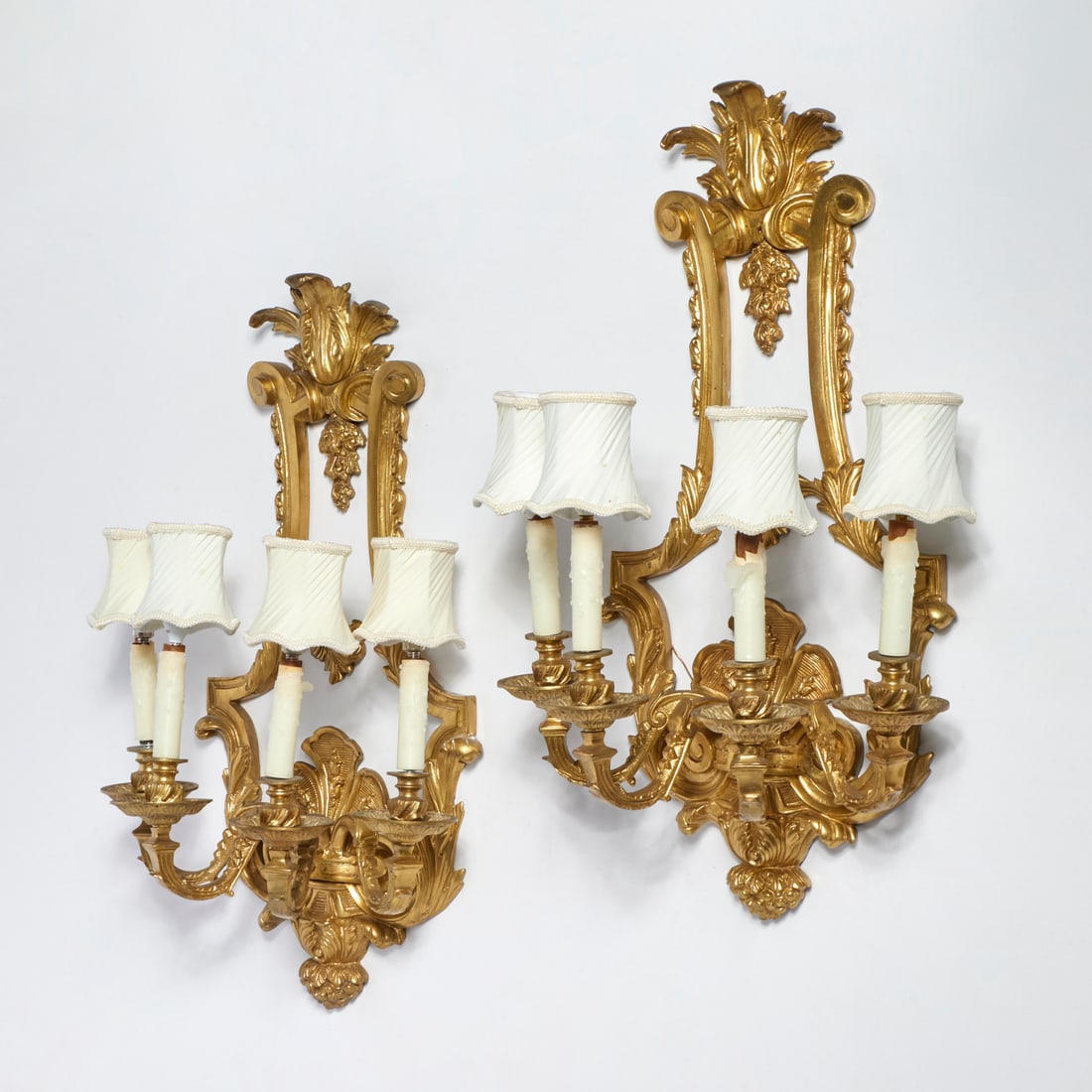 Large pair French Regence style bronze sconces (1 of 7)