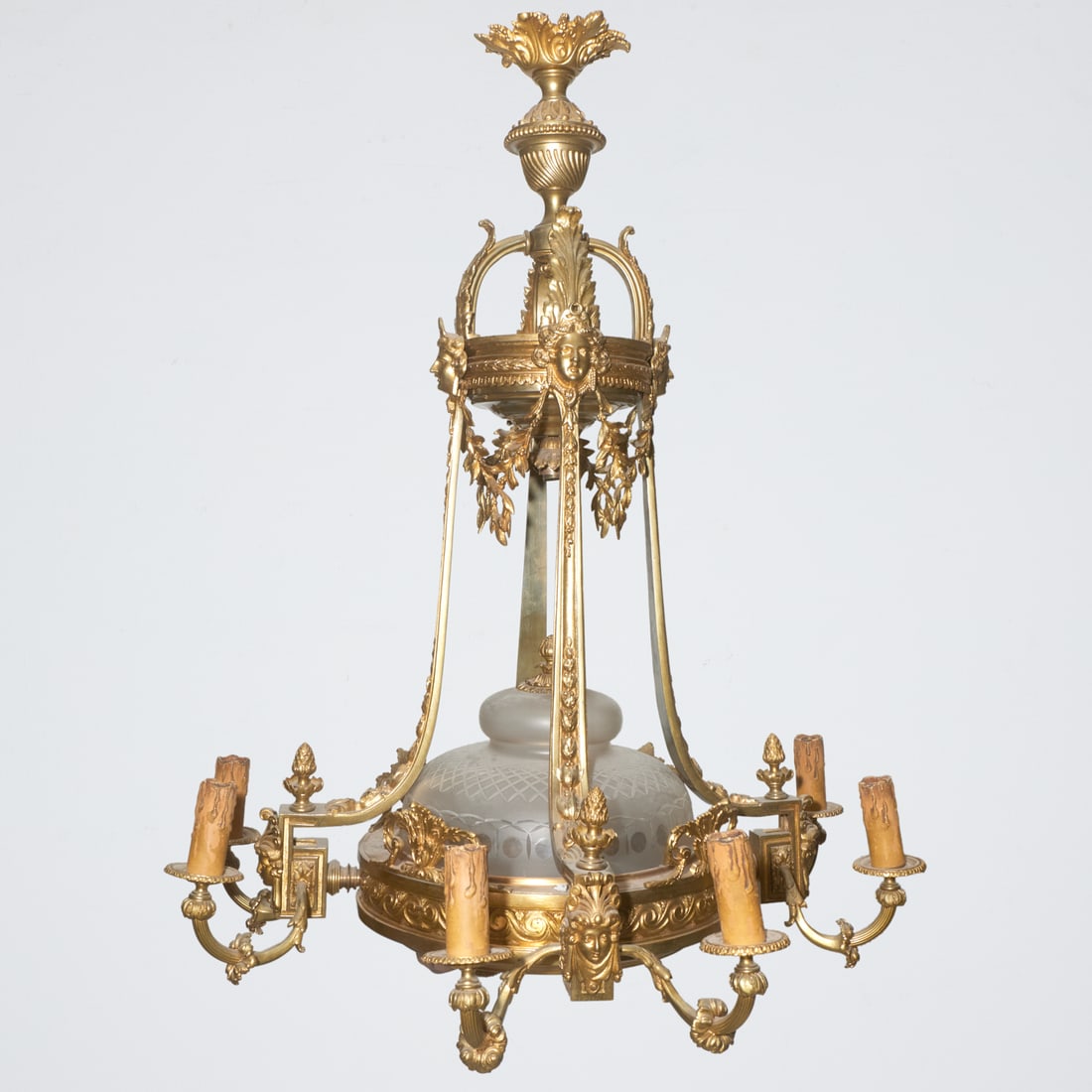 French Neoclassical gilt bronze chandelier (1 of 7)
