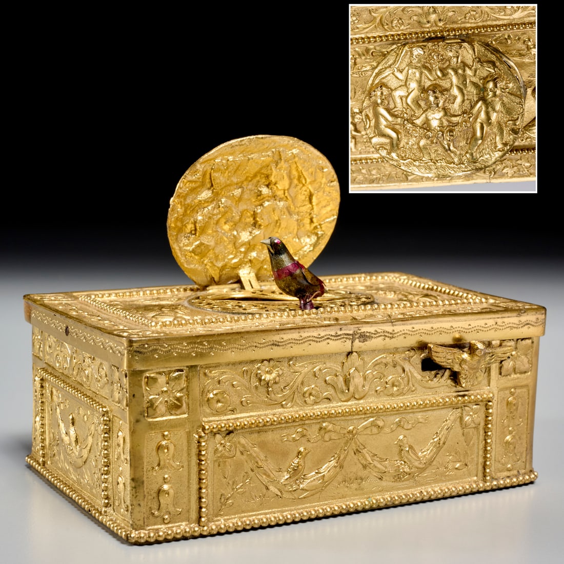 Continental gilt singing bird box (1 of 8)