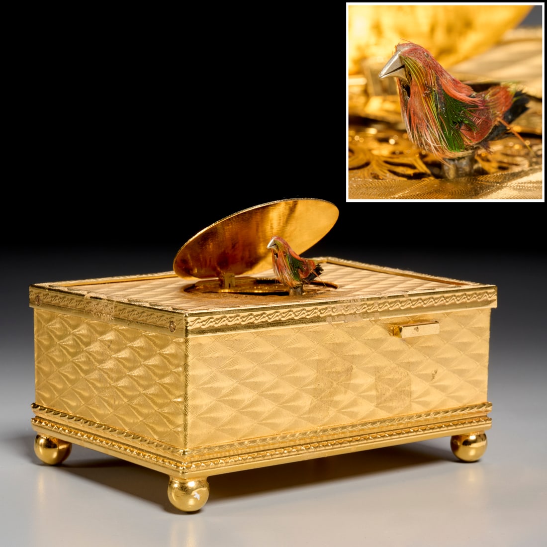 Continental gilt singing bird box (1 of 5)