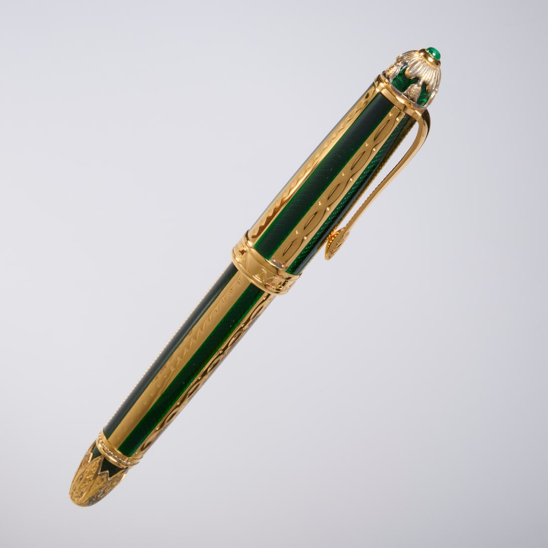 Michel Perchin vermeil & green enamel fountain pen