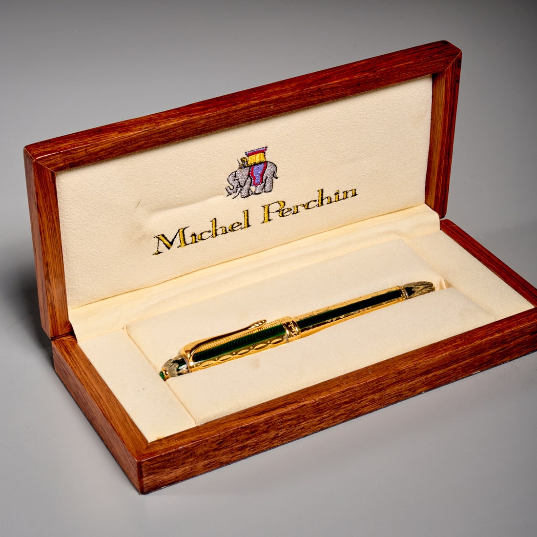 Michel Perchin vermeil & green enamel fountain pen - 2