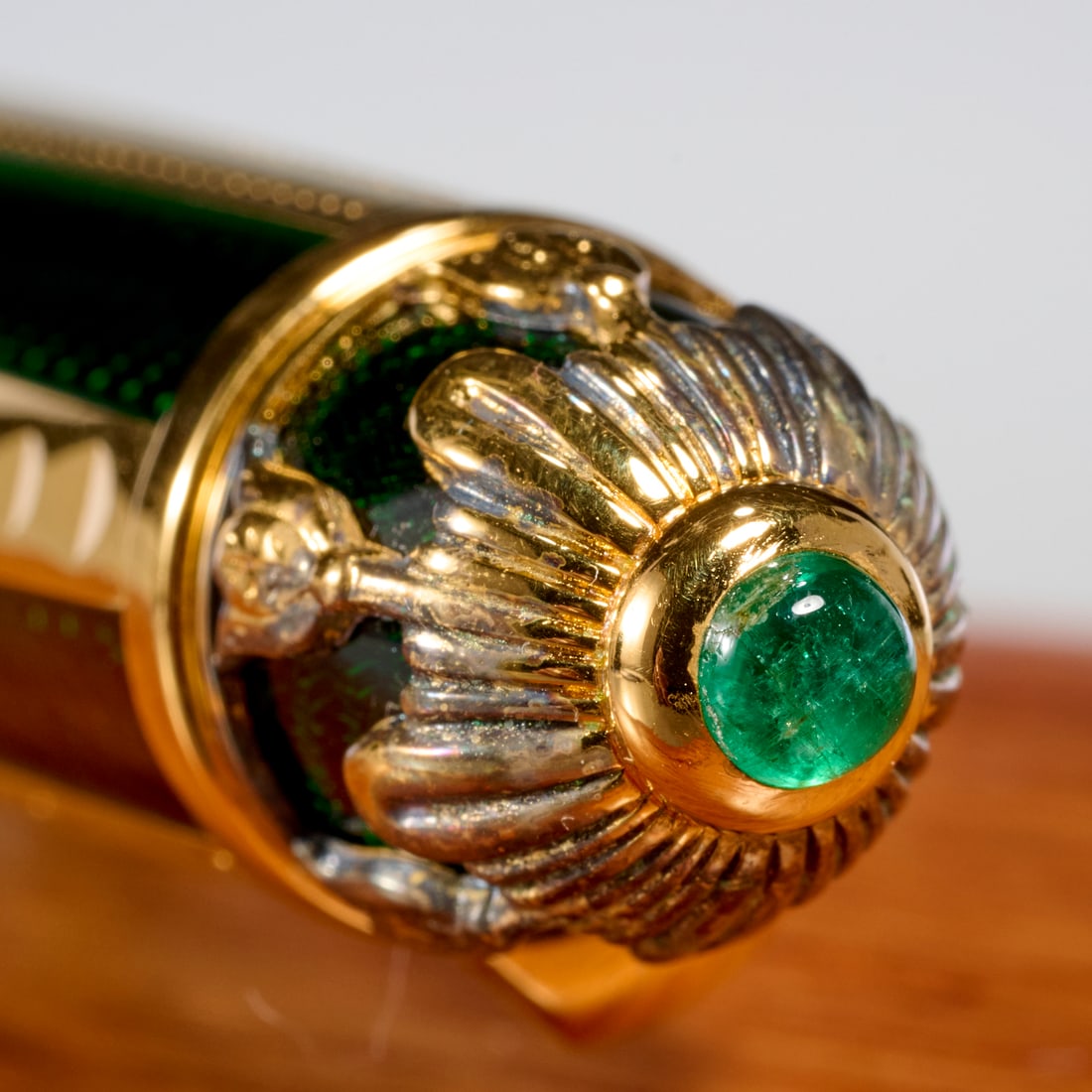 Michel Perchin vermeil & green enamel fountain pen - 3