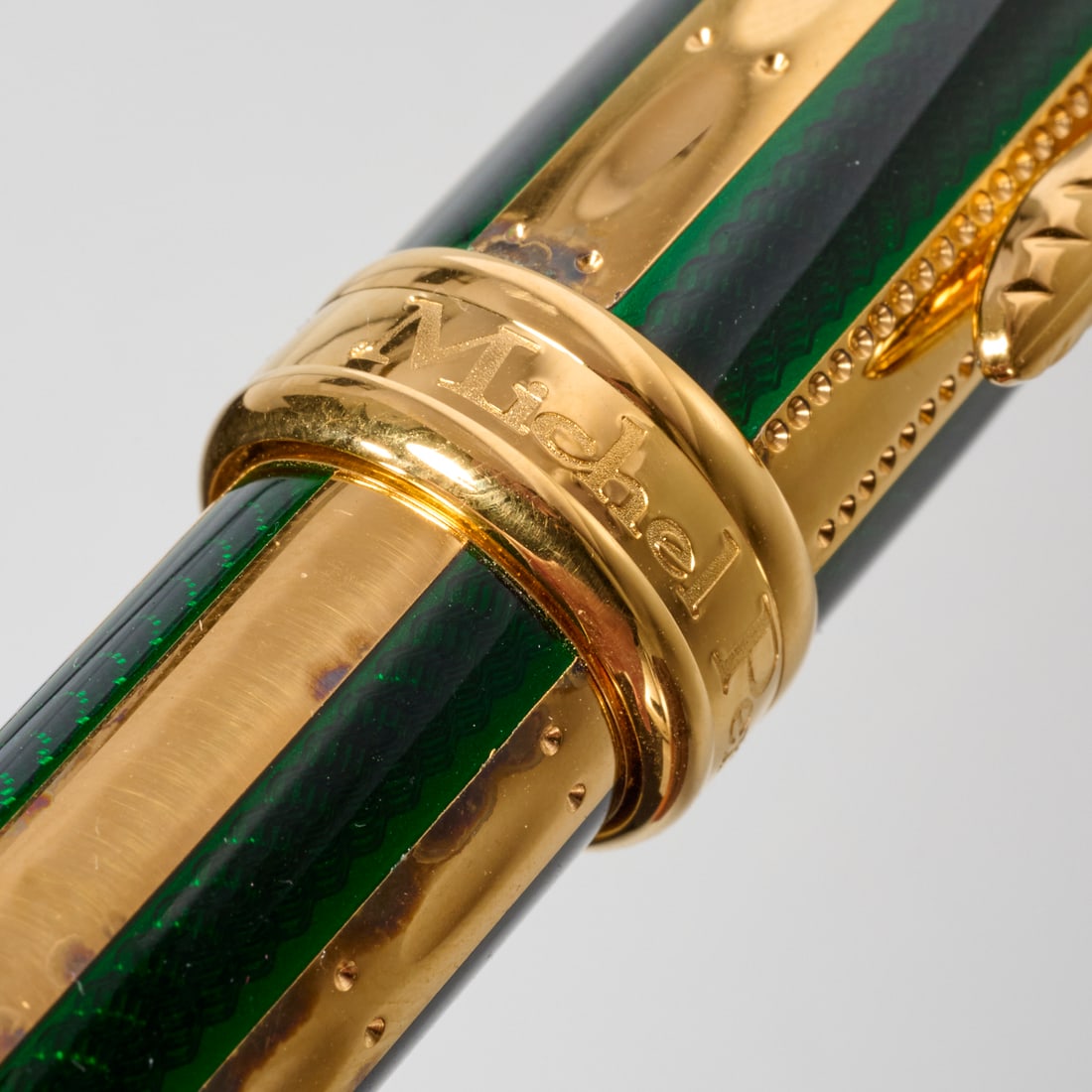 Michel Perchin vermeil & green enamel fountain pen - 8