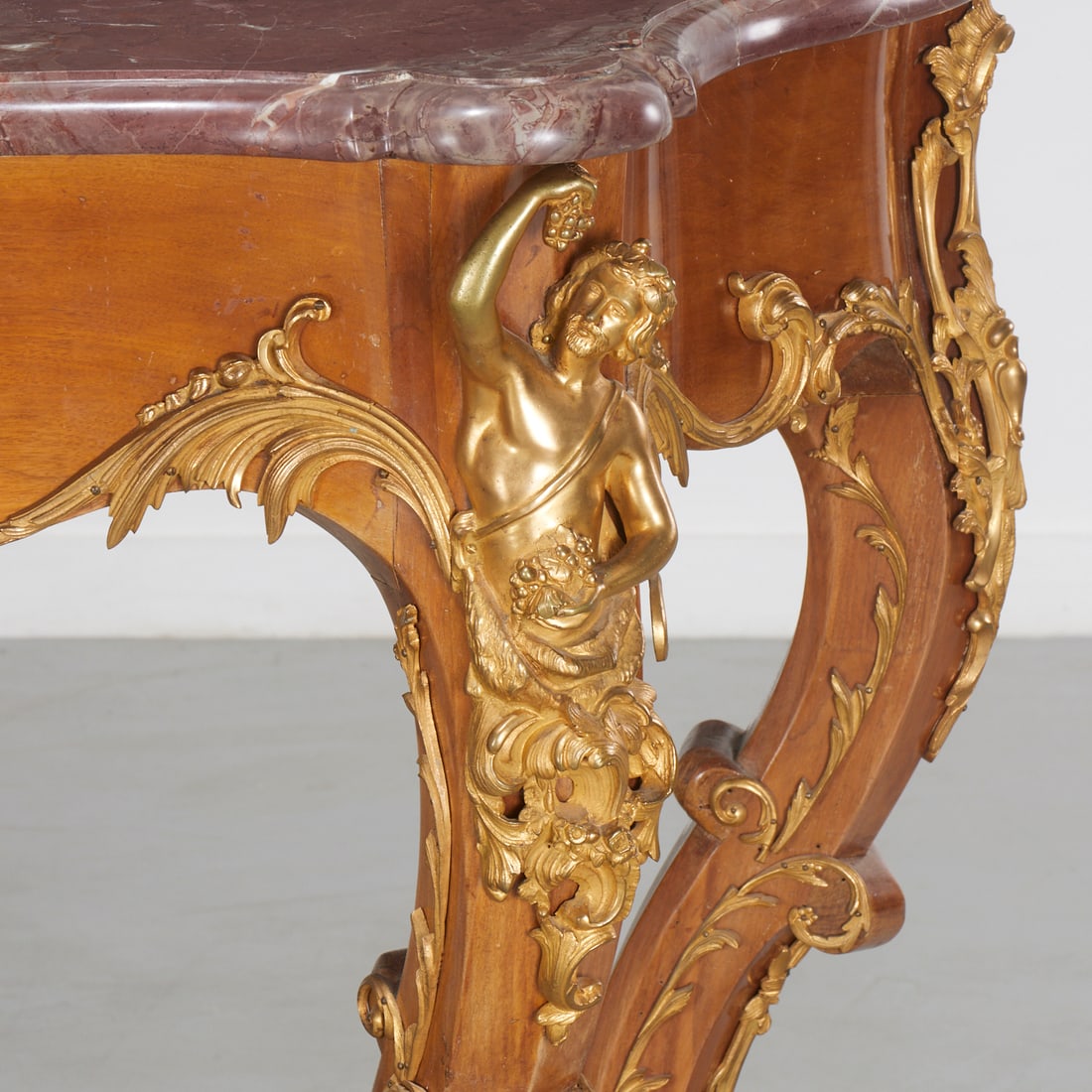 Continental Rococo gilt bronze mounted console - 3