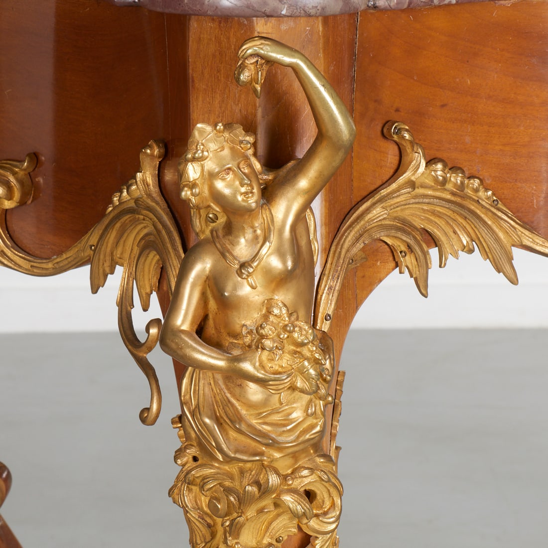 Continental Rococo gilt bronze mounted console - 4