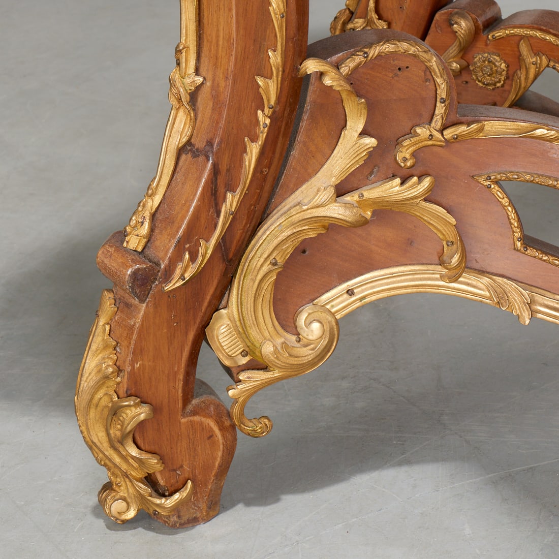 Continental Rococo gilt bronze mounted console - 6