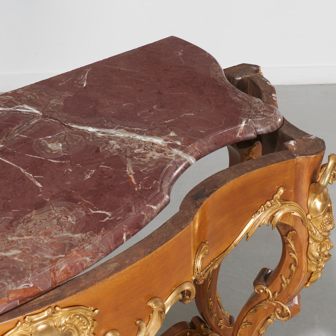 Continental Rococo gilt bronze mounted console - 7