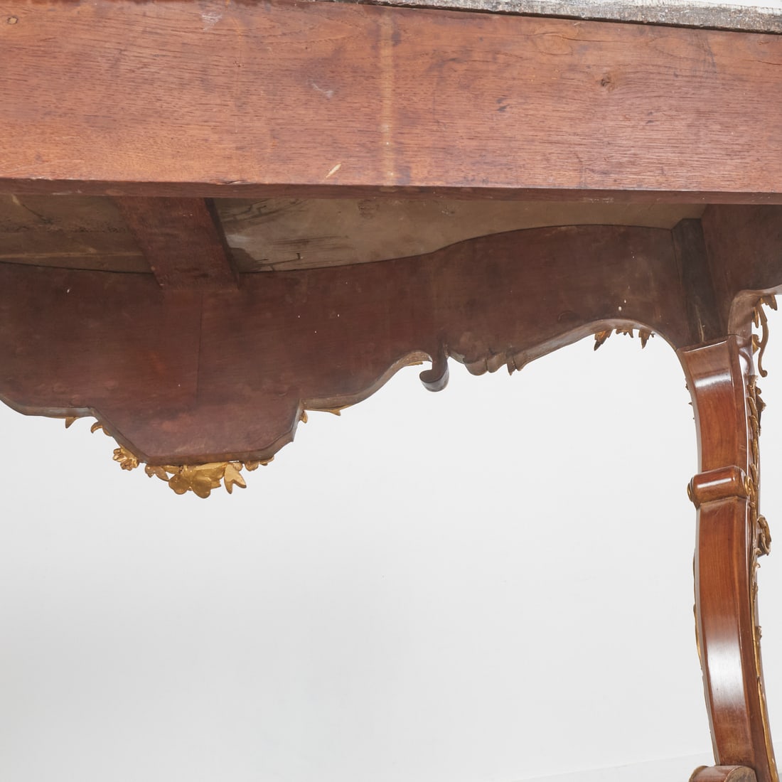 Continental Rococo gilt bronze mounted console - 9