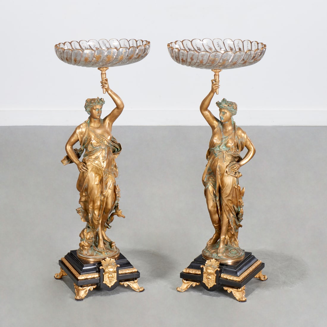Jean-Louis Gregoire, large pair bronze tazze (1 of 8)