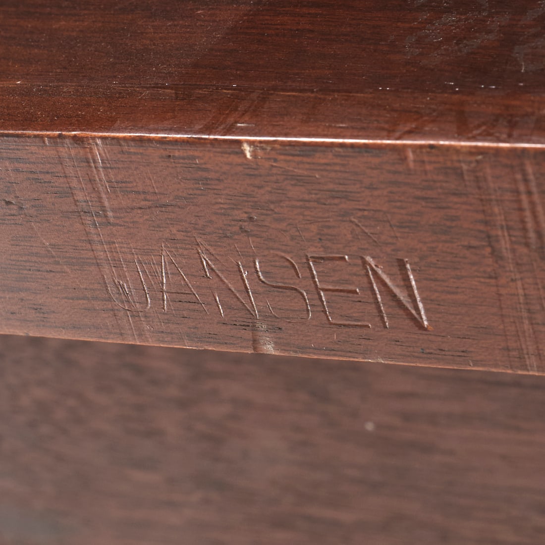 Maison Jansen, mahogany dining table, signed - 9