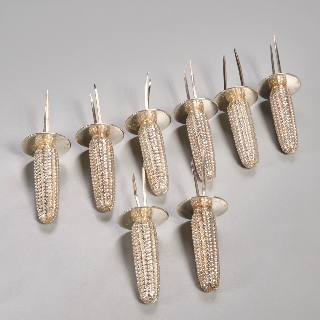 (4) Pairs Luigi Sfriso silver corn holders (1 of 6)